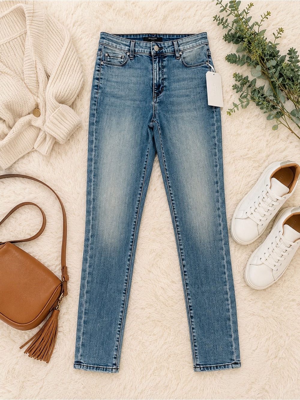 NWT Fidelity Denim Gwen Skinny Jeans Size26 Charming Blue Premium Stretch Sample